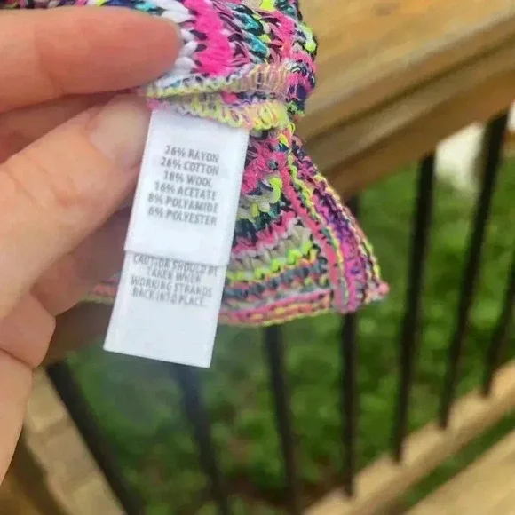 St. John Multi color knit stripe sleeveless sweater top XL - Picture 5 of 6